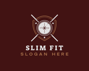 Gym Barbell Shield logo design