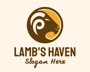 Lamb - Ram Head Badge logo design