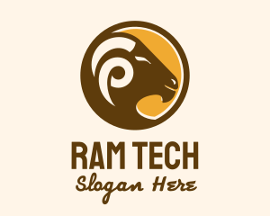 Ram Head Badge logo design