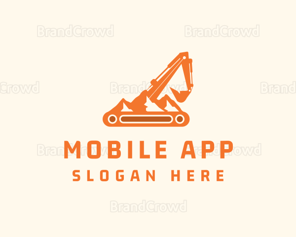 Mountain Excavator Machine Logo