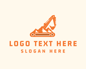 Wheel Loader - Mountain Excavator Machine logo design