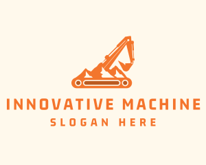 Machine - Mountain Excavator Machine logo design