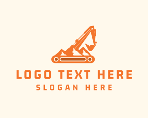 Mountain Excavator Machine Logo