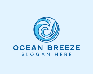 Ocean Wave Surfing logo design