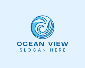 Ocean Wave Surfing logo design