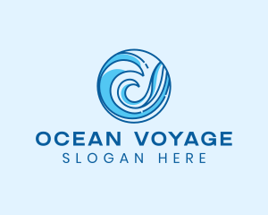 Ocean Wave Surfing logo design