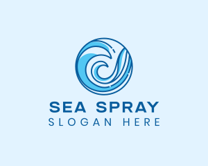 Ocean Wave Surfing logo design