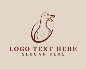 Goose - Rustic Duck Bird logo design