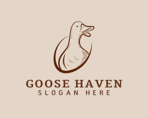 Goose - Rustic Duck Bird logo design