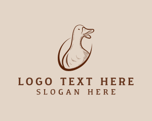 Fowl - Rustic Duck Bird logo design