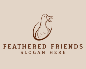 Fowl - Rustic Duck Bird logo design