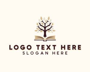 Tree - Library Learning Book logo design