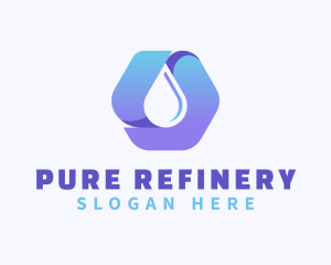 Purified Water Fluid logo design