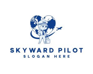 Pilot - Global Flight Pilot logo design