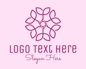 Hair Salon - Ornamental Elegant Flower logo design