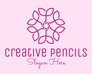 Ornamental Elegant Flower logo design