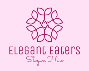 Ornamental Elegant Flower logo design