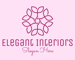 Ornamental Elegant Flower logo design