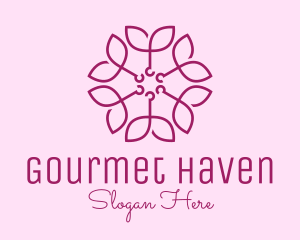 Ornamental Elegant Flower logo design