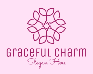 Ornamental Elegant Flower logo design