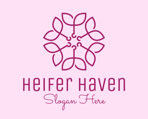 Ornamental Elegant Flower logo design