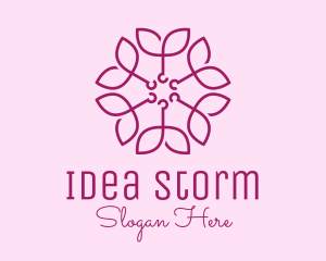 Ornamental Elegant Flower logo design