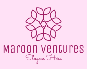 Maroon - Ornamental Elegant Flower logo design