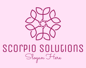 Ornamental Elegant Flower logo design