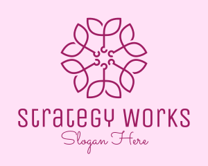 Ornamental Elegant Flower logo design