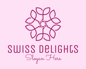 Ornamental Elegant Flower logo design