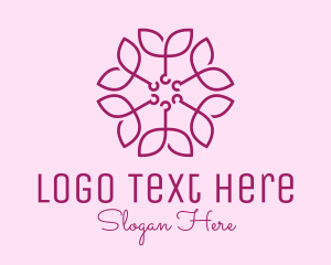 Maroon - Ornamental Elegant Flower logo design