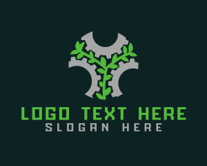 Green - Eco Gear Leaf logo design