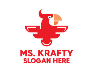 Modern Red Parrot Logo