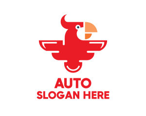 Modern Red Parrot Logo