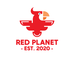 Modern Red Parrot logo design