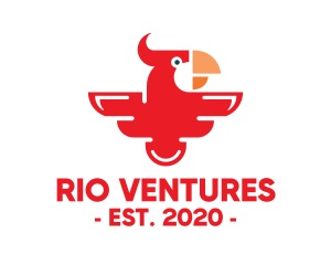 Modern Red Parrot logo design