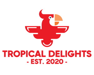 Brazil - Modern Red Parrot logo design