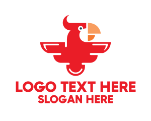 Modern Red Parrot Logo