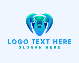 Love - Heart Family Support logo design