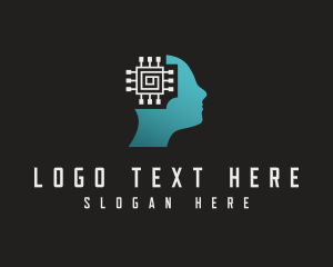 Neurology - Artificial Intelligence Microchip logo design