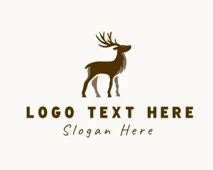 Moose - Reindeer Animal Wildlife logo design
