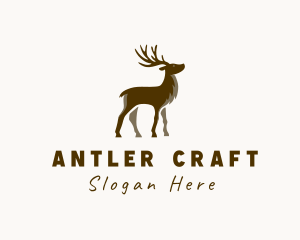 Reindeer Animal Wildlife logo design