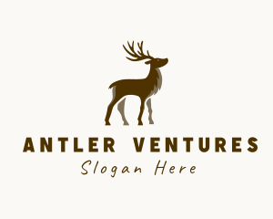 Reindeer Animal Wildlife logo design