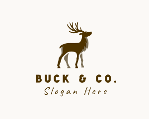 Buck - Reindeer Animal Wildlife logo design