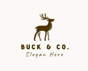 Reindeer Animal Wildlife logo design