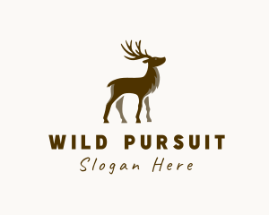 Hunt - Reindeer Animal Wildlife logo design