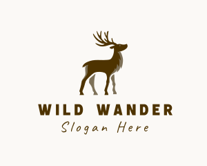 Reindeer Animal Wildlife logo design