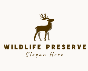 Reindeer Animal Wildlife logo design