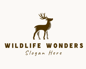 Reindeer Animal Wildlife logo design