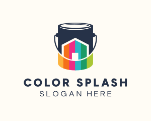 House Paint Bucket logo design